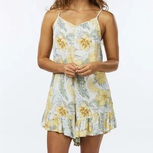 Rip Curl Floral Jumpsuit - Yellow and Green